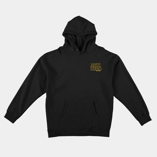 Anti-Hero | Outline Embroidered Hoodie - Black