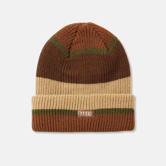 Baker | Brand Logo Block Beanie - Brown